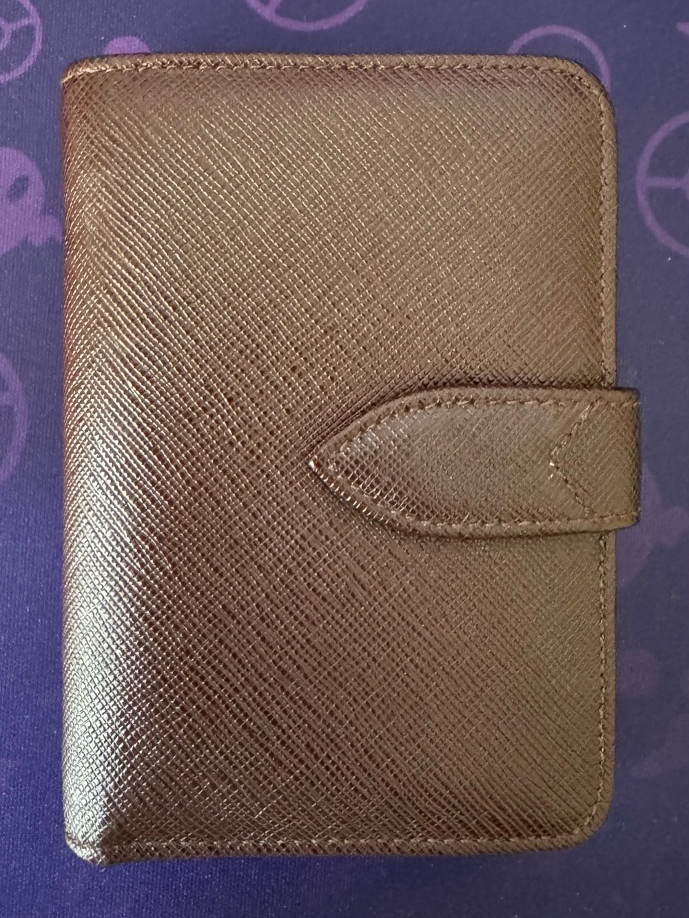 Coach Brown Textured Leather Snap Wallet